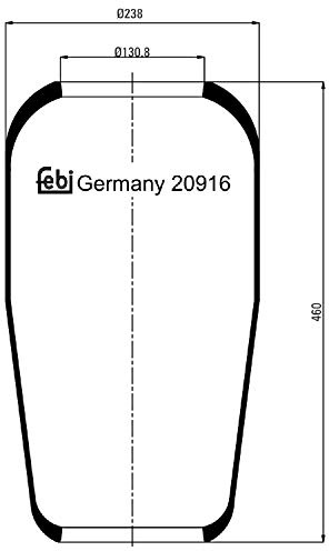 febi bilstein 20916 Luftfederbalg ohne Kolben, 1 Stück