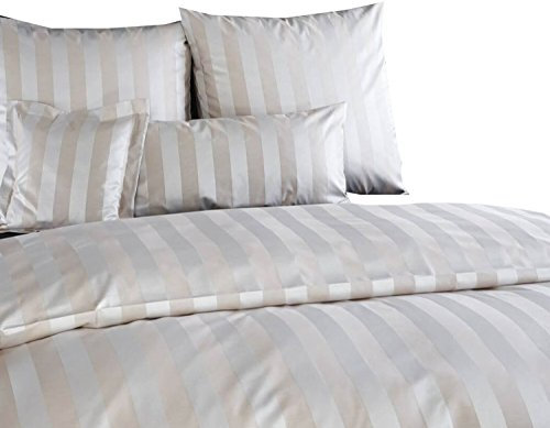 Curt Bauer Damast Bettwäsche Como Sand 1 Bettbezug 135 x 200 cm + 1 Kissenbezug 80 x 80 cm