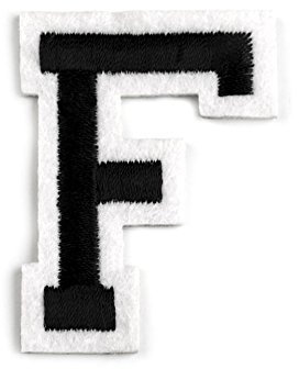 Schnoschi Aufbügler 5 cm hoch Buchstabe F schwarz/weiß
