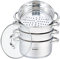 Klausberg 4902413 5 Teilige Dampfgarer Set Edelstahl Induktion Dampfer 22cm ca 4 Liter