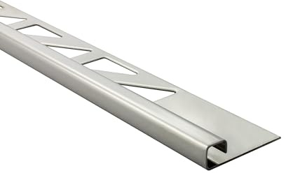 Quadrat Edelstahlschiene Fliesenschiene Edelstahl V2A 2,5m 6mm glänzend | Für klare Sichtkanten und gerade Abschlüsse im Fliesenbild, für 6mm Fliesenhöhe, 2,5m, V2A Edelstahl, glänzend, silber