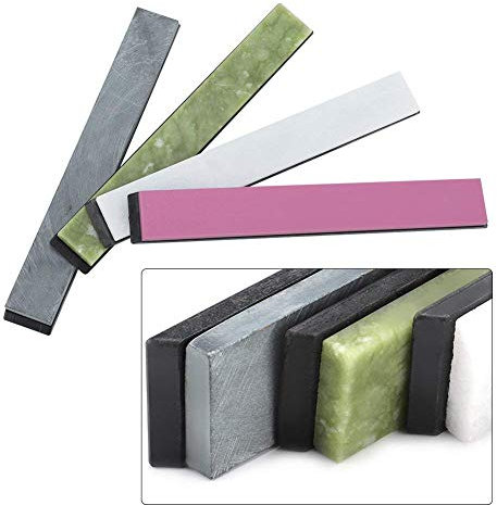 Knife Sharpener Whetstone 4 STÜCKE Schleifstein 3000/5000/8000/10000 Körnung Festwinkel Messerschärfer Wasserstein mit rutschfester Basis Wetzstein