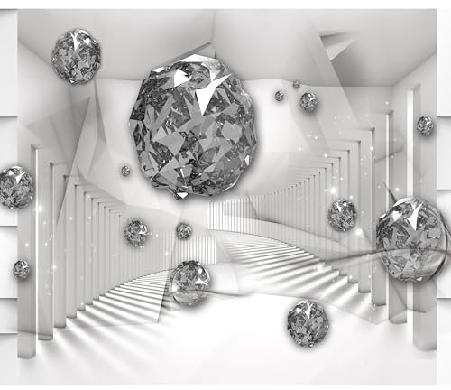 decomonkey Fototapete 3d Effekt Abstrakt 400x280 cm XL Design Tapete Fototapeten Vlies Tapeten Wandtapete Vliestapete moderne Wandbild Wand Schlafzimmer Wohnzimmer Diamenten