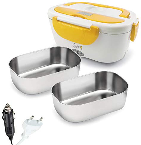SPICE Set - Amarillo Inox Plus scaldavivande Elettrico Doppio Voltaggio vaschetta Estraibile Acciaio Inox e Vaschetta supplementare