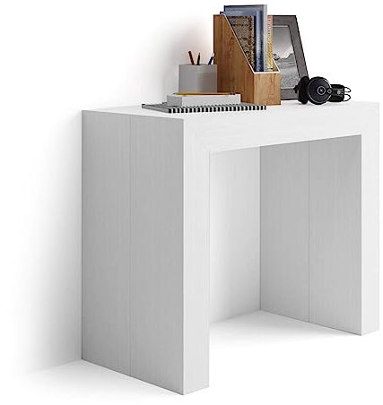 Mobili Fiver, Angelica Extendable Console Table, 45(305) x90 cm, White, Made In Italy