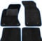 moto-MOLTICO Fußmatten Auto - Velours Autoteppiche passend für Audi A3 I 8L (1996-2003) - 4-teiliges Set - Schwarze Automatten mit Blauen Ziernähten