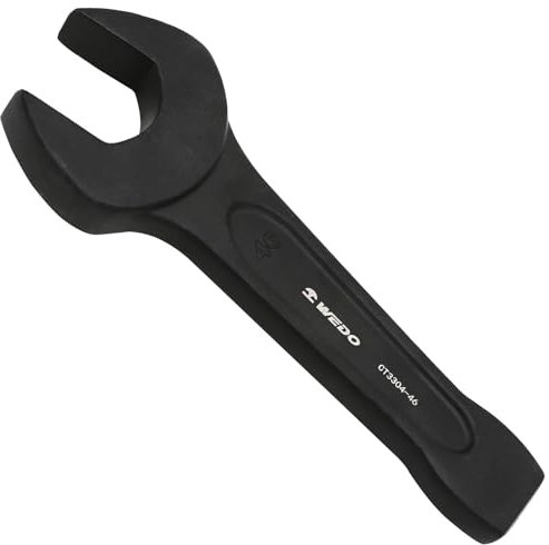 WEDO Schlag Einmaulschlüssel mit offenem Ende,Einmaul-Kraftschlüssel,SW 38mm,Länge 220mm,Einmaulschlüssel,Schraubenschlüssel,Verschleißfestigkeit,40 Chromstahl,DIN 133