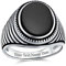 Retro Gerillte Streifen Stil Geätzte Band Schwarz Onyx Quadratische Siegelring Für Männer Schwer .925 Sterling Silber Handgefertigt Individuell Graviert