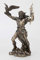 Veronese Design Statue, griechischer Gott Zeus Thunderbolt Strike, kaltes Gießharz, antikes Bronze-Finish, Heimdekoration
