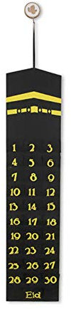 ikasus Filz Ramadan Countdown Kalender,Eid Mubarak Countdown Kalender,Adventskalender 2021 Ramadan Party Dekorationen,Hängen Filz Ramadan Kalender für Kinder Geschenke,Schwarz