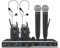 D Debra D-440 UHF 4-Channel Wireless Microphone System with 2 Handheld Mics & 2 Lavalier Headset Mics, Perfect for Karaoke, Parties, Weddings, Churches, 300 Ft Range (2 Handheld & 2 Bodypack)