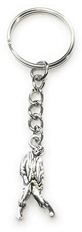 FizzyButton Gifts Zombie Keyring Key Ring with Silver Tone Charm and Silver Tone Keychain