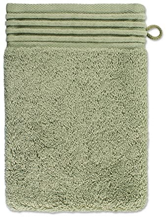 Möve Loft Uni Gant de Toilette avec Passepoil Chenille 20 x 15 cm 100% Coton (Spinair), Moss