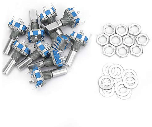 5 Stück 360-Grad-Dreheingangsschalter Druckknopf EC11 Digitales Potentiometer mit Schalter 5-polig 20 mm für Automobilelektronik, Multimedia-Audio, Instrumentierung usw.
