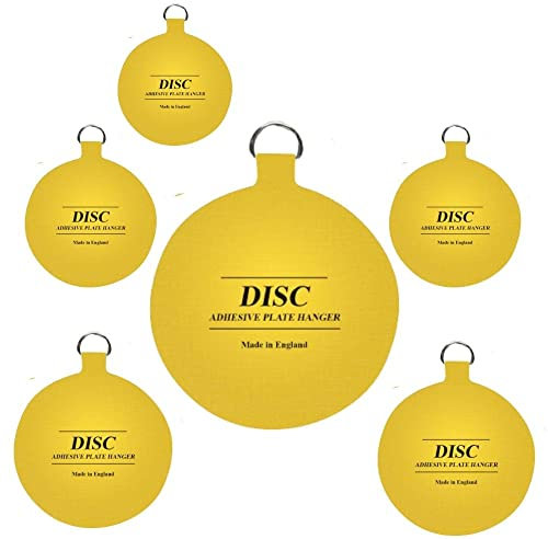Disc Plate Hanger for Walls- Strong Invisible Plate Holder of Size 100mm Self Adhesive Stick on Hooks for Picture Plate Hanging Wall Plate Holder Decoration Plate Hanging Disk Pack of 5.