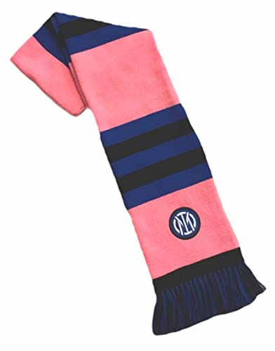 CALCIOGADGETS Sciarpa INTER UFFICIALE Logo Nuovo 2021 Donna Rosa Tubolare Doppia Ricamata SCTINRO