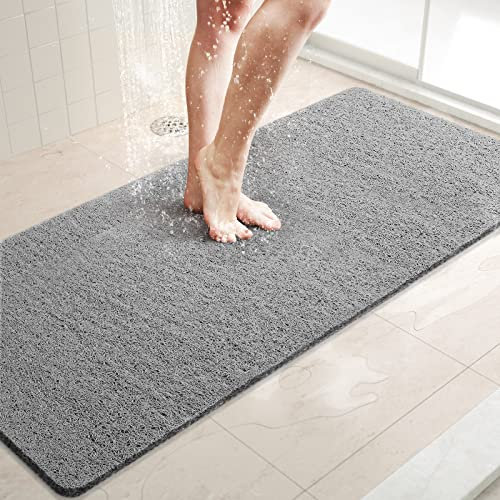 LuxStep Duschmatte Badewannenmatte rutschfeste Badematte mit Abfluss, schnell trocknend