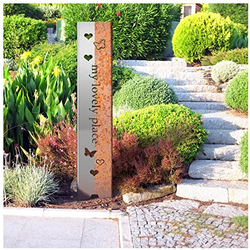tuning-art EW104 Gartenstecker Gartenschild Lovely Place | Garten Deko | Abkantung | 120cm x 21cm, Motiv:Lovely Place