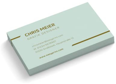 100 Visitenkarten Frame - 1-seitig - Querformat - rechteckig - viele Farben + Papier zur Auswahl - sofort personalisieren (Cyan)