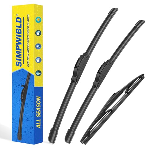 Scheibenwischer vorne + Heckwischerblätter 3 Scheibenwischer für Jeep Cherokee Modelle 2014-2021 OEM Qualität Original Style (66.0 cm + 45.7 cm + 35.6 cm 3 Stück)
