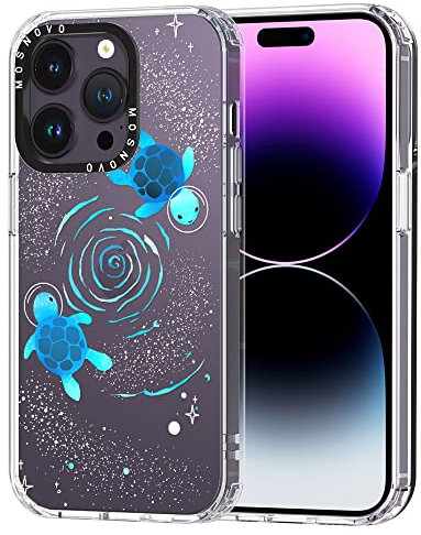 MOSNOVO für iPhone 14 Pro Hülle – Durchsichtige, schlanke, stoßfeste TPU+PC-Handyhülle, [6,6 Fuß Fallschutz/Anti-Abziehen] - Weltraum-Schildkröte