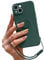 Pepmune Compatible with iPhone 14 Plus Case Liquid Silicone with Ring Holder Kickstand Magnetic Car Mount Detachable Wrist Strap Shockproof Soft Protective Cover-Blackish green