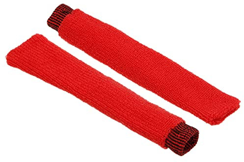 PATIKIL Cotton Feeling Badminton Towel Grip, 2 Pack Nylon Tennis Racket Overgrip Racquet Grip Hand Glue Anti-Skid Sweatband for Golf Bike Handle, Red