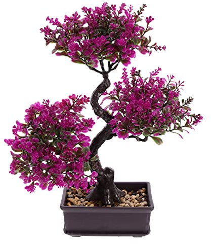 GANAZONO Artificial Bonsai Tree Faux Potted Plant Desktop Ornament 14.17X12.20X5.51 Inch No Maintenance Home Office Decoration