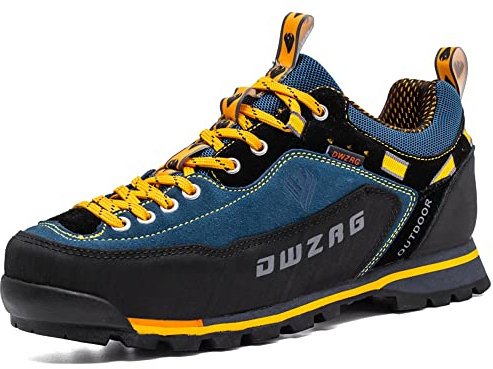 Adoff Herren Mountain Trainer Trekking-& Wanderstiefel Kletterschuhe rutschfest und verschleißfest (42,Schwarz blau)