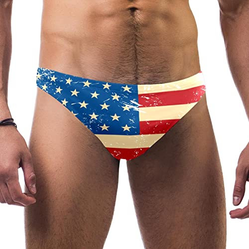 Herren-Badehose, Herren-Badehose,USA Retro Flagge