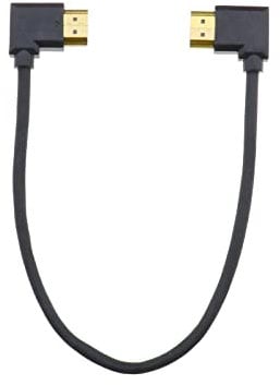 ECSiNG HDMI Cable Gold Plated High Speed 90 Degree Left to Right Angle HDMI Male Adapter Extension Cable for High-Definition TV Blu-Ray Player Projector