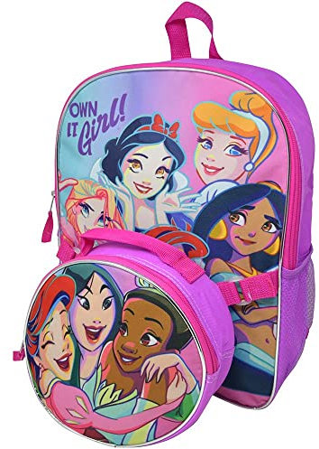 Disney Princess Sac à dos avec sac à déjeuner Bleu Taille L 40,6 cm