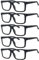 Eyekepper 5-pack Oversized Reading Glasses Square Large Frame Readers for Men and Women - Black +3.50