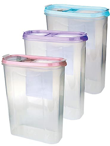 Bestgoodies Vorratsdosen mit Deckel (3er Set - Mix) 2,8 Liter, Luftdicht Schüttdose BPA frei lebensmittelecht, Vorratsbehälter Set - Müslispender