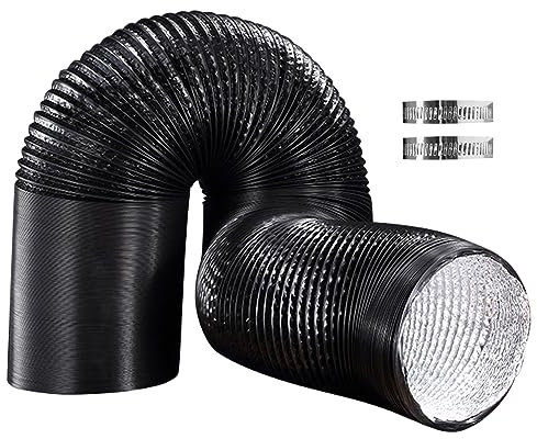 Tuyau d'évacuation - 150 mm - Flexible - En PVC - Isolation thermique acoustique - Pour sèche-linge, hotte aspirante, climatisation (110 mm x 3 m)