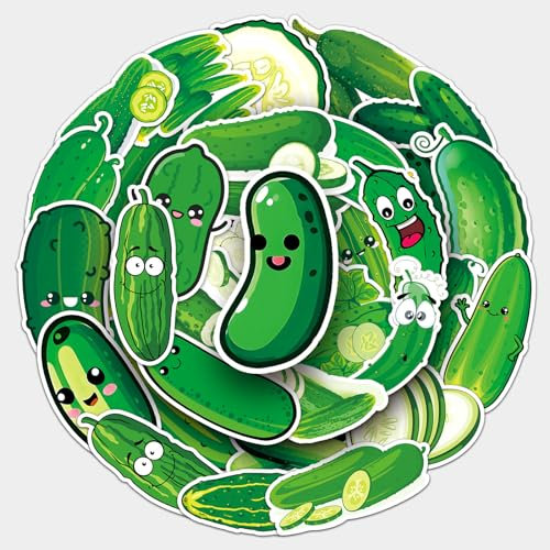 Bric Dodo 50 Stück Pickle Aufkleber Auto Laptop Telefon Gitarre Skateboard Motorrad Fahrrad Pickle Stickers Set Vinyl Wasserdicht Aesthetic Aufkleber für Jugendliche Kinder Erwachsene