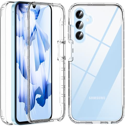 Hülle für Samsung Galaxy A15 5G, Handyhülle Samsung A15 5G, 360 Grad Rundumschutz Stoßfest Silikon Roubst Bumper Case Outdoor Cover Mit Integriertem Displayschutz Schutzhülle für Samsung A15,Klar