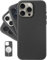 LONLI - iPhone 15 Pro Max Hülle - Luxuriöse echte genarbte Lederhülle mit Aluminium-Kamera-Rahmen [Kompatibel mit Magsafe] - Schwarz