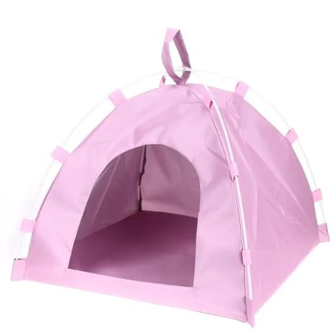 Tipi Zelt für Haustiere Tragbare Faltbare Haustier Hunde Käfig Zelt Outdoor Indoor Haus Zwinger for Katze Kleine Hund Welpen Tier Zimmer Katzen Nest Haus hundehütte (Color : Pink)