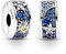 TOFBS 2 Stück Charms Anhänger Damen 925 Sterling Silber Sonne Mond Sterne Pavé Clip Zirkonia Bead Charm Schmuck Geburtstagsgeschenke Denkmal für Frauen Freundin Mutter (Blau)