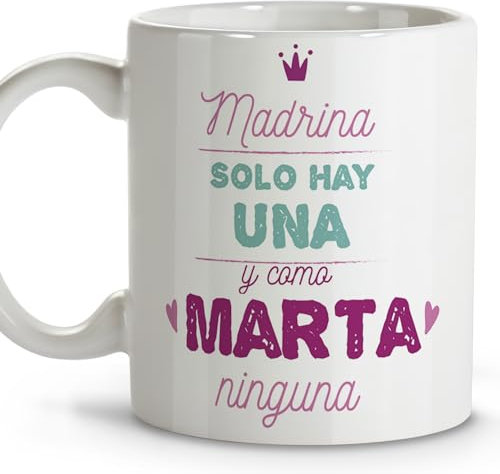LolaPix Quieres ser mi madrina. Tazas personalizadas. Tazas originales para regalar. Regalo madrina. Regalos para madrinas. Taza cerámica 330 ml.