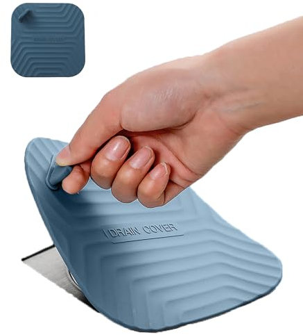MAOYONG Cubierta de Drenaje de Ducha, tapón de bañera – Cubierta de Drenaje Cuadrada de Silicona para baño, tapón de Drenaje de bañera, tapón de Drenaje de Fregadero de Cocina, 5.9 Pulgadas, Azul, 1
