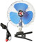Sunicon 24V or 12V Car Fan, 8in Car Cooling Fan Rotatable Powerful Quiet Vehicle Clip Fan with Cigarette Lighter Plug for Truck RV Boat (8in 12V)