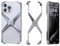 X Shape Anti-Fall Bare Phone Case, X Shaped Metal Frame for iPhone 15 14 13 Pro Max, Dissipate Heat Frameless Aluminum Alloy Anti-Fall Metal Corner Pad Case for iPhone (for iPhone 15 Pro Max,Silver)