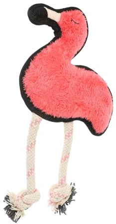 COLLBATH Jouet couineur pour Chien en Forme de Flamant Rose Animal en Peluche Jouet de Dessin animé pour Chien Aide à la Dentition pour Chiots