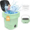 Portable Washing Machine with Spin Dryer, 6L Mini Washing Machine and Dryer, Small Portable Cleaning Underwear, Baby Clothes, Collapsible Camping Dorm, Trave (Green)