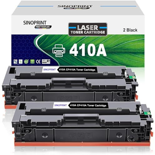 SINOPRINT 410A Schwarz Kompatible HP CF410A 410A CF410X 410X Tonerkartusche für HP M477fdw Toner für Color Laserjet Pro MFP M477fdw M377dw M477fdn M477fnw M452dn M452dw M452nw, 2 Schwarz