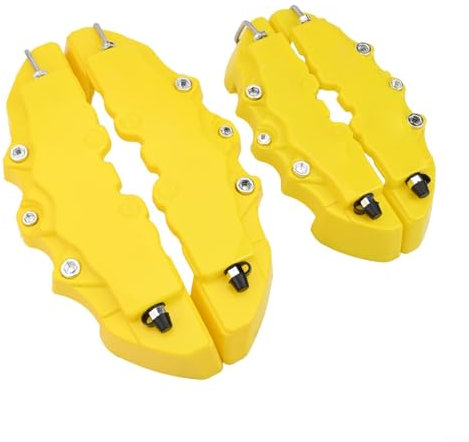 ZMdooreasy Car Disc Brake Caliper Covers Set of 4 Yellow ABS Plastic Heat Resistant Front Rear Kits for 14-17 Inch Wheels