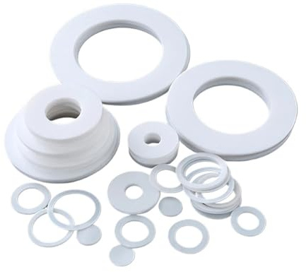 Aqxypas PTFE-Unterlegscheibe Flansch Manometer Wasserrohrverbindungsdichtung M3-M35 Dichtungsabstandshalter Abdichtung(19x10x3 (30Pcs))