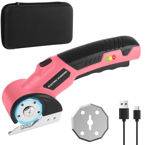 Kartonschneider Elektrisch,Kabelloser Kartonschneider mit Sicherheitssperre | Pappe Schneider 4V, Präzises Schneiden von Pappe, Stoff, Leder, Filz, Kunststoff, Rosa